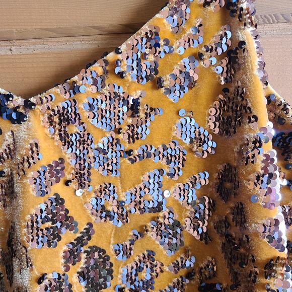 Anthropologie Esther Top Sequin Velvet Leopard Tank NWT XS Boho Blouse Shirt Y2K - Picture 5 of 5